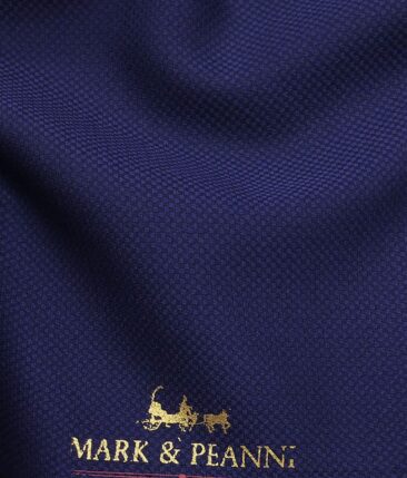 Mark & Peanni Dark Purple Oxford Structure Unstitched Terry Rayon Suiting Fabric