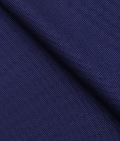 Mark & Peanni Dark Purple Oxford Structure Unstitched Terry Rayon Suiting Fabric
