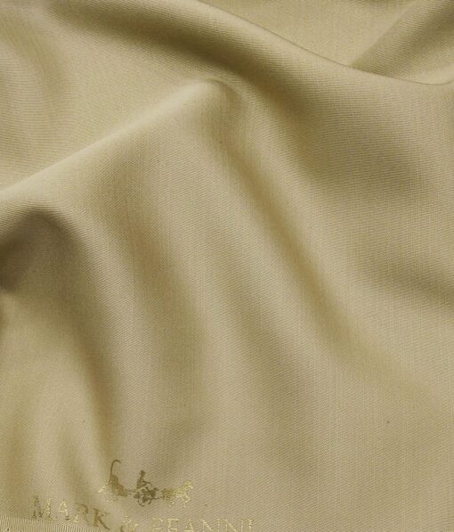 Mark & Peanni Oat Beige Solid Unstitched Terry Rayon Suiting Fabric