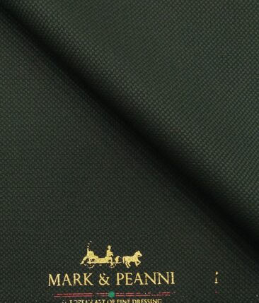 Mark & Peanni Seaweed Green Royal Oxford Structure Unstitched Terry Rayon Suiting Fabric