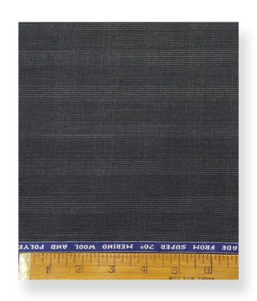 Raymond Dark Grey 35% Merino Wool Super 70's Self Checks Unstitched Suit Fabric (3.25 Meter)