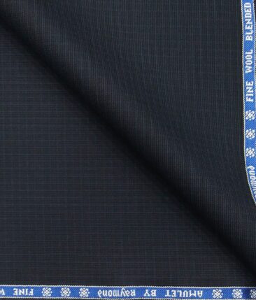 Raymond Dark Blue 20% Merino Wool Self Design Unstitched Suiting Fabric