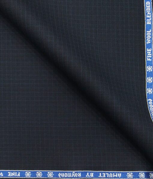 Raymond Dark Blue 20% Merino Wool Self Design Unstitched Suiting Fabric