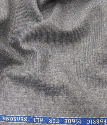 Raymond Light Grey 20% Merino Wool Self Design Unstitched Suiting Fabric