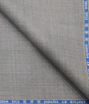 Raymond Light Grey 20% Merino Wool Self Design Unstitched Suiting Fabric