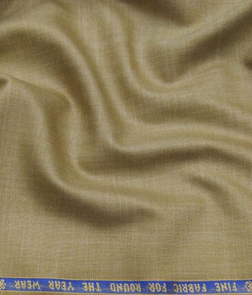 Raymond Biscostti Beige 17% Merino Wool Self Design Unstitched Suiting Fabric
