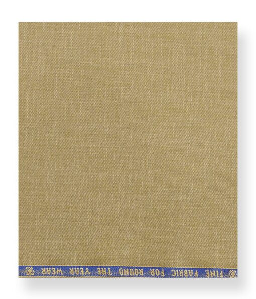 Raymond Biscostti Beige 17% Merino Wool Self Design Unstitched Suiting Fabric