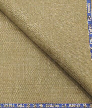Raymond Biscostti Beige 17% Merino Wool Self Design Unstitched Suiting Fabric