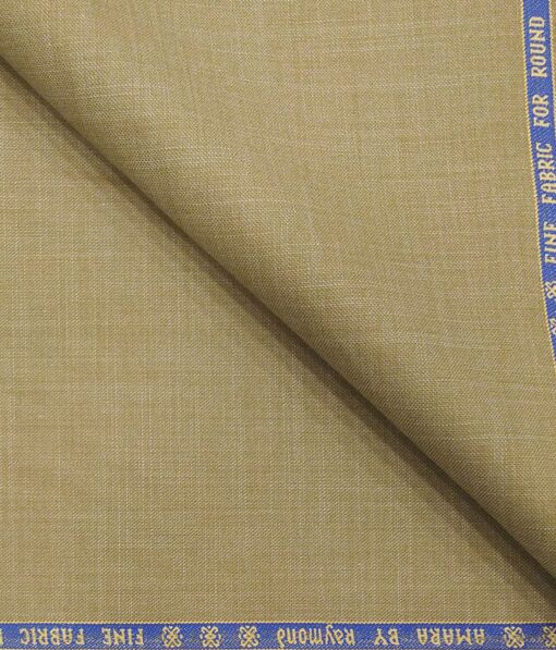 Raymond Biscostti Beige 17% Merino Wool Self Design Unstitched Suiting Fabric
