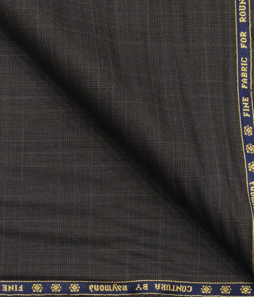 Raymond Medium Brown 17% Merino Wool Self Design Unstitched Suiting Fabric