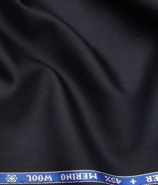 Raymond 45% Merino Wool Dark Navy Blue Solid Unstitched Suiting Fabric