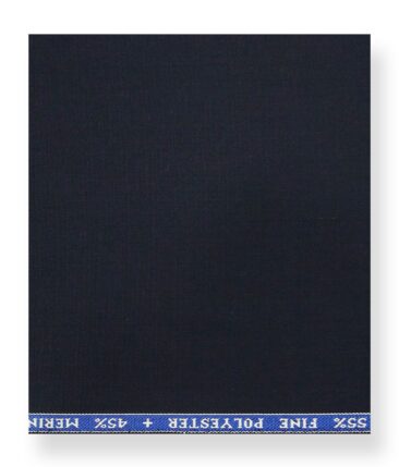 Raymond 45% Merino Wool Dark Navy Blue Solid Unstitched Suiting Fabric