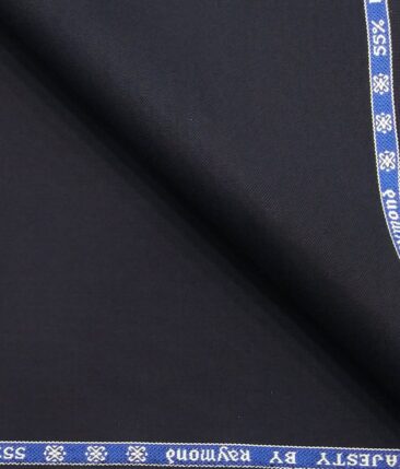 Raymond 45% Merino Wool Dark Navy Blue Solid Unstitched Suiting Fabric