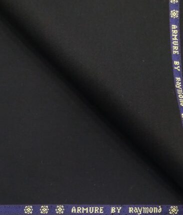 Raymond Black 35% Merino Wool Super 70's Solid Unstitched Suiting Fabric