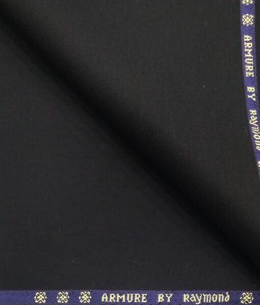 Raymond Black 35% Merino Wool Super 70's Solid Unstitched Suiting Fabric