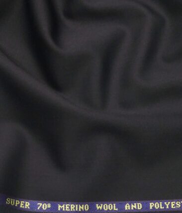 Raymond Dark Navy Blue 35% Merino Wool Super 70's Solid Unstitched Suiting Fabric