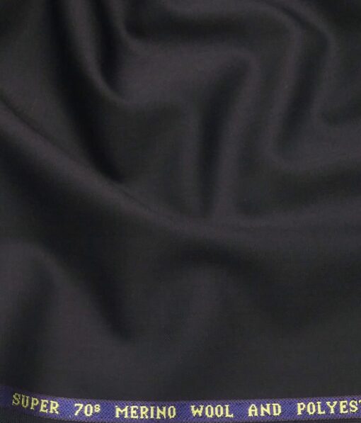 Raymond Dark Navy Blue 35% Merino Wool Super 70's Solid Unstitched Suiting Fabric