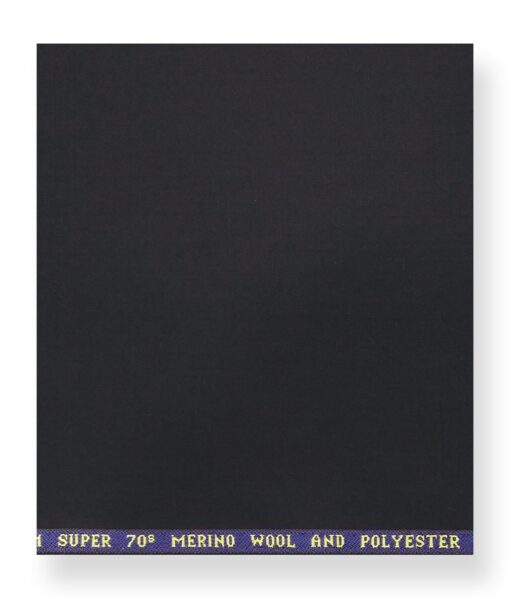 Raymond Dark Navy Blue 35% Merino Wool Super 70's Solid Unstitched Suiting Fabric