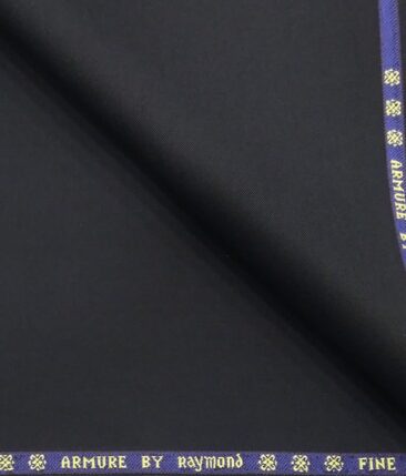 Raymond Dark Navy Blue 35% Merino Wool Super 70's Solid Unstitched Suiting Fabric