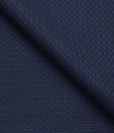 Roberto Ferrari Dark Blue Jacquard Unstitched Terry Rayon Suiting Fabric