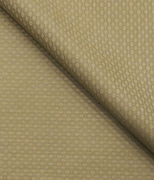 Roberto Ferrari Oat Beige Jacquard Unstitched Terry Rayon Suiting Fabric