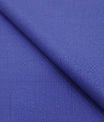 Roberto Ferrari Azure Blue Self Checks Unstitched Terry Rayon Suiting Fabric