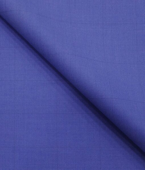 Roberto Ferrari Azure Blue Self Checks Unstitched Terry Rayon Suiting Fabric