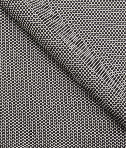 Sage & Simon White & Black Structured Unstitched Terry Rayon Blazer Fabric