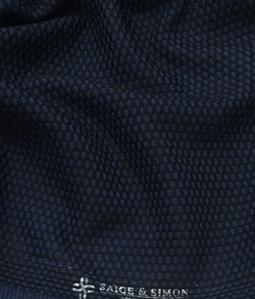 Sage & Simon Blue & Black Structured Unstitched Terry Rayon Blazer Fabric