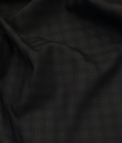 Sage & Simon Black Self Checks Unstitched Terry Rayon Suiting Fabric