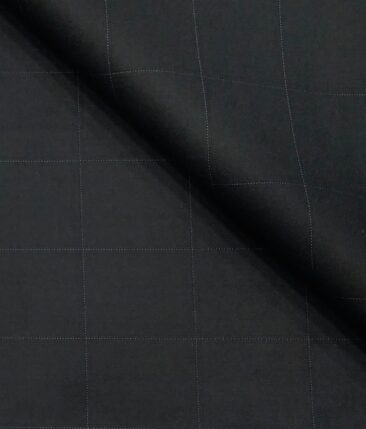 Don & Julio Dark Smoke Grey Broad Self Checks Unstitched Terry Rayon Suiting Fabric