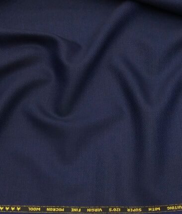 Saville & Young Dark Royal Blue Structured Super 120's 45% Merino Wool Suiting Fabric