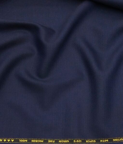 Saville & Young Dark Royal Blue Structured Super 120's 45% Merino Wool Suiting Fabric