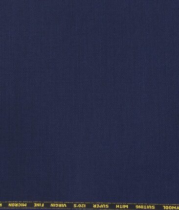 Saville & Young Dark Royal Blue Structured Super 120's 45% Merino Wool Suiting Fabric