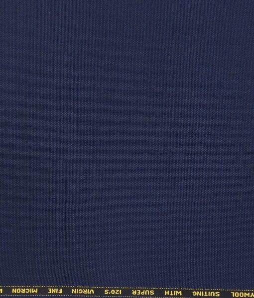 Saville & Young Dark Royal Blue Structured Super 120's 45% Merino Wool Suiting Fabric
