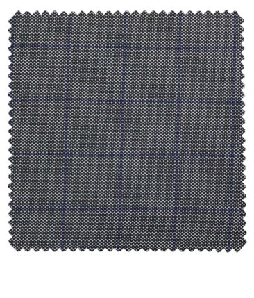 Grado by Grasim Grey Polyester Viscose Structured Cum Checks Unstitched Suiting Fabric
