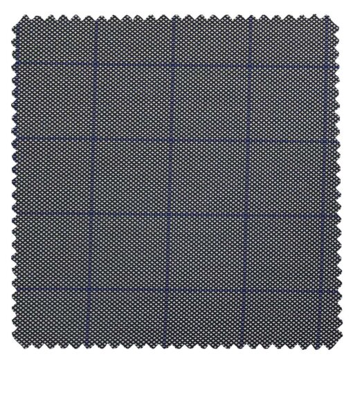 Grado by Grasim Grey Polyester Viscose Structured Cum Checks Unstitched Suiting Fabric