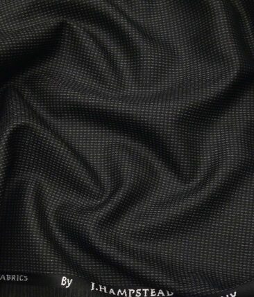 J.Hamsptead by Siyaram's Black Polyester Viscose Grey Structured Unstitched Suiting Fabric