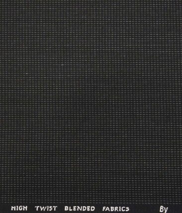 J.Hamsptead by Siyaram's Black Polyester Viscose Grey Structured Unstitched Suiting Fabric