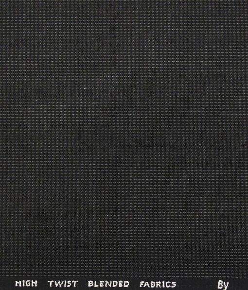 J.Hamsptead by Siyaram's Black Polyester Viscose Grey Structured Unstitched Suiting Fabric