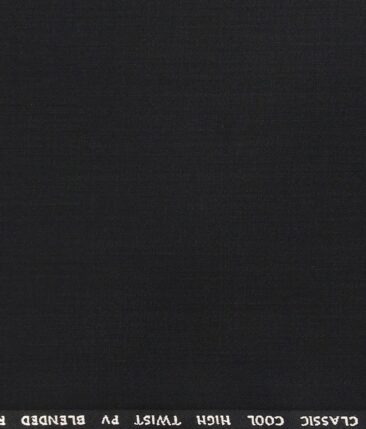 J.Hamsptead by Siyaram's Black Polyester Viscose Self Design Unstitched Suiting Fabric