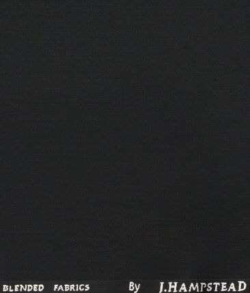J.Hamsptead by Siyaram's Black Polyester Viscose Grey Self Structured Unstitched Suiting Fabric