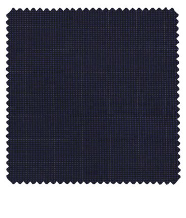 J.Hamsptead by Siyaram's Dark Berry Blue Polyester Viscose Structured cum Checks Unstitched Suiting Fabric