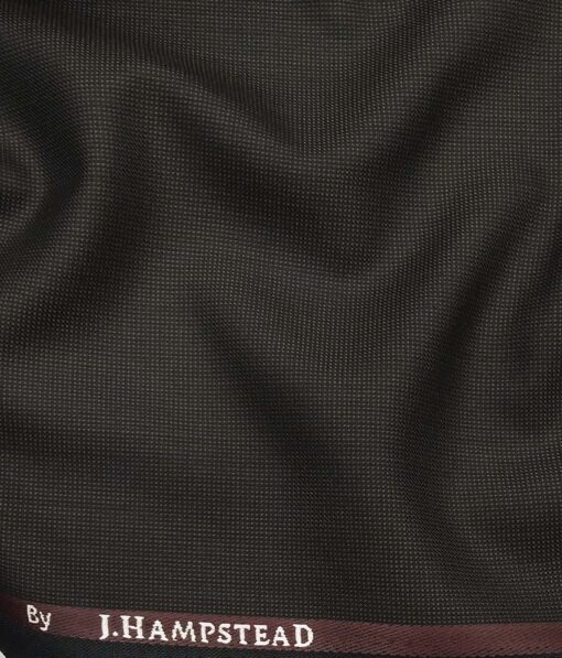 J.Hamsptead by Siyaram's Dark Brown Polyester Viscose Brown Checks Unstitched Suiting Fabric