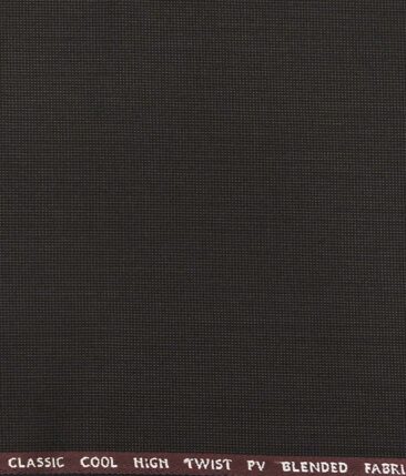 J.Hamsptead by Siyaram's Dark Brown Polyester Viscose Brown Checks Unstitched Suiting Fabric