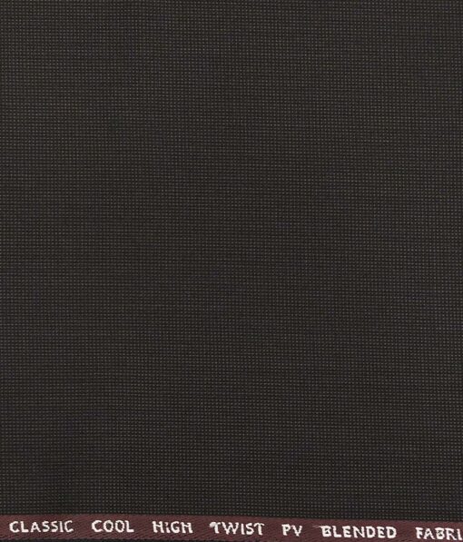 J.Hamsptead by Siyaram's Dark Brown Polyester Viscose Brown Checks Unstitched Suiting Fabric