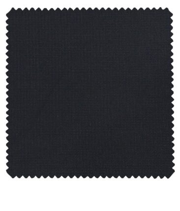 J.Hamsptead by Siyaram's Dark Navy Blue Polyester Viscose Structured Unstitched Suiting Fabric