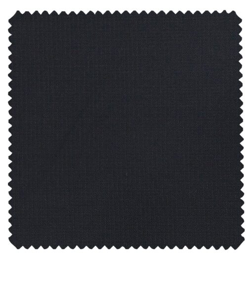 J.Hamsptead by Siyaram's Dark Navy Blue Polyester Viscose Structured Unstitched Suiting Fabric