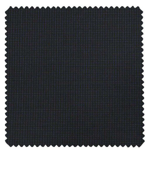 J.Hamsptead by Siyaram's Dark Navy Blue Polyester Viscose Self Structured Unstitched Suiting Fabric