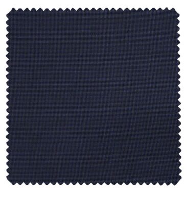 J.Hamsptead by Siyaram's Dark Royal Blue Polyester Viscose Structured Unstitched Suiting Fabric